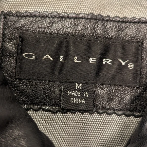 Gallery black men's buttery soft genuine leather full zip jacket coat size M - Picture 12 of 13